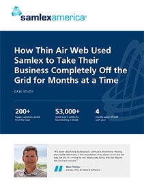 Thin Air Web used Samlex inverter charger to take their web agency off grid