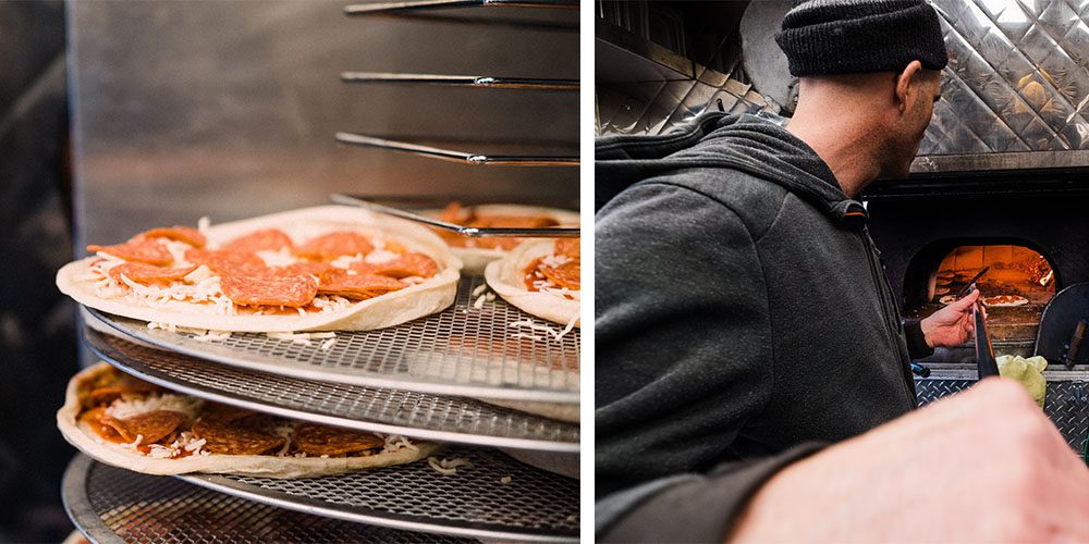 Korey Klein Whistler Wood Fired Pizza oven in off grid food truck